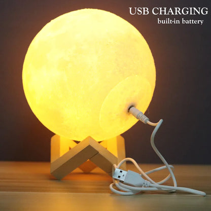 Lunar Moon Lamp - 16 Colours LED Night Light