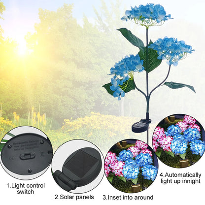 Hydrangeas Flower Solar-Powered LED Decorative Garden Light