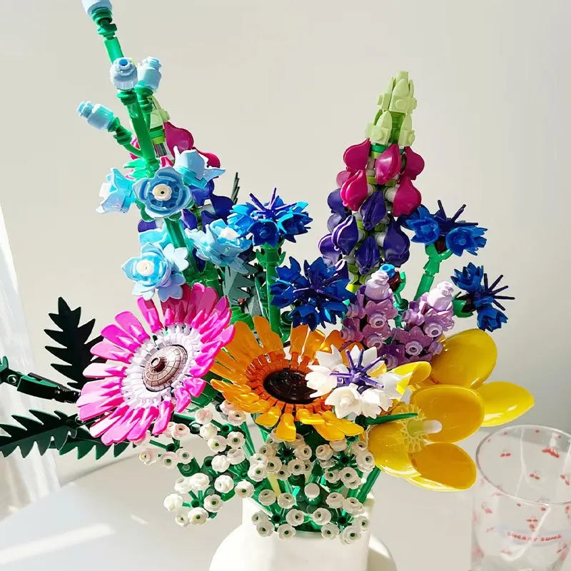 Wildflower Flower Bouquet Building Block Set