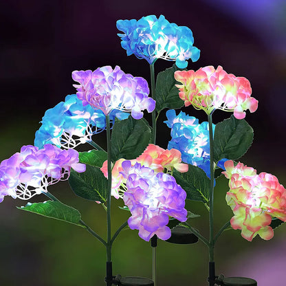 Hydrangeas Flower Solar-Powered LED Decorative Garden Light