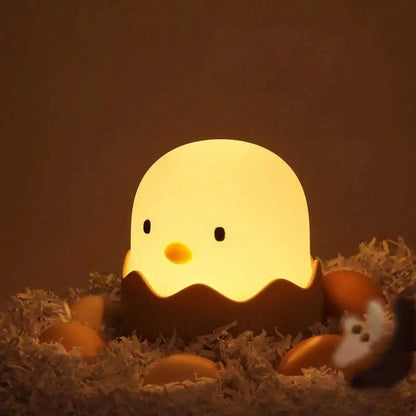 Eggshell Chicken Night Light Rechargeable LED Lamp with Touch Controls