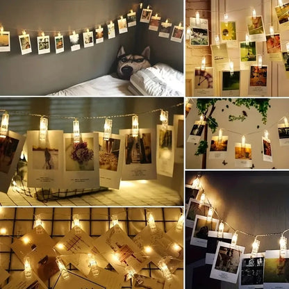 LED String Lights with Photo Clips