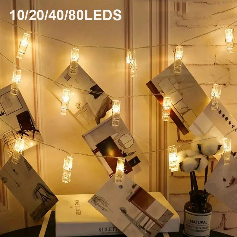 LED String Lights with Photo Clips