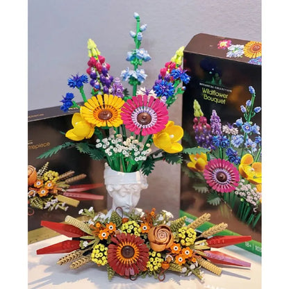 Wildflower Flower Bouquet Building Block Set