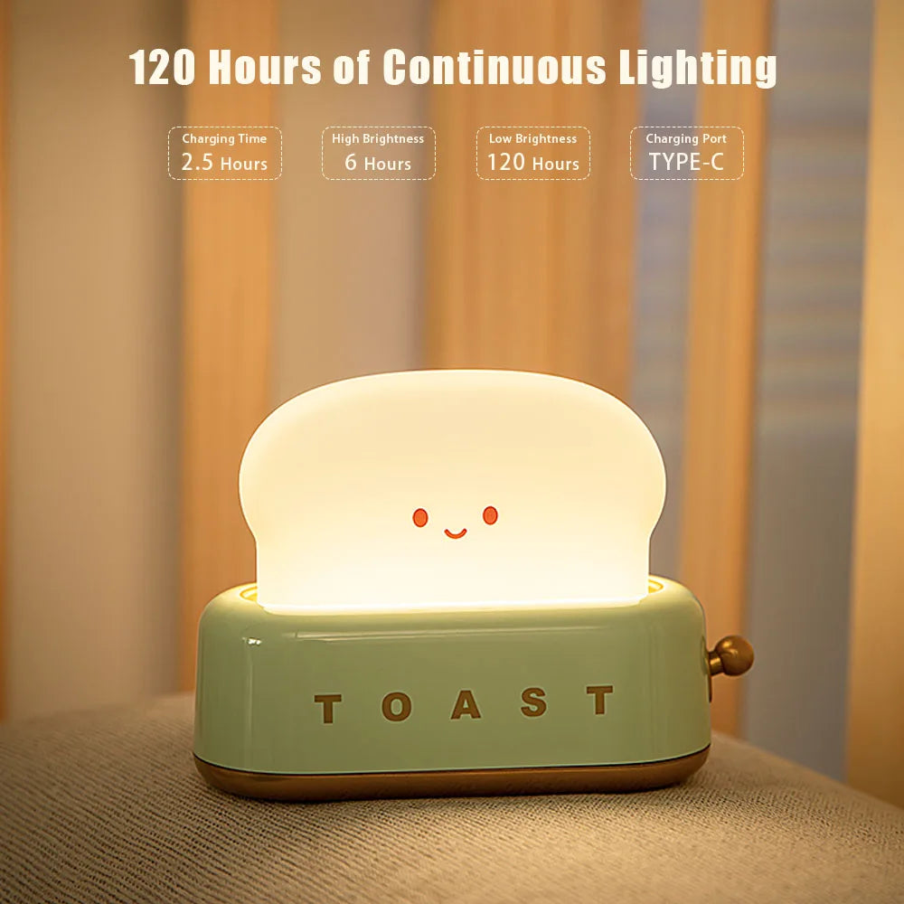 Cute Bread Toast LED Night Light