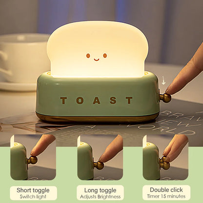 Cute Bread Toast LED Night Light