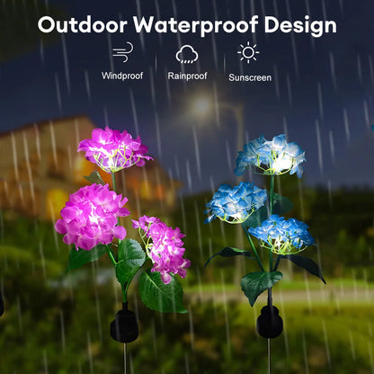 Hydrangeas Flower Solar-Powered LED Decorative Garden Light