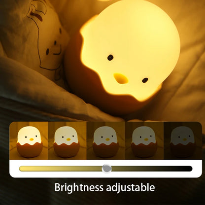 Eggshell Chicken Night Light Rechargeable LED Lamp with Touch Controls