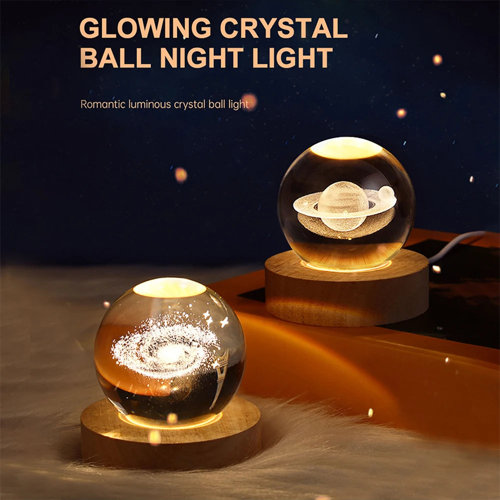 3D Milky Way Galaxy Crystal Ball Night Light