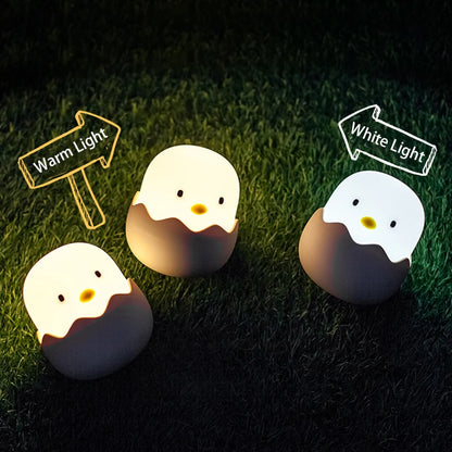 Eggshell Chicken Night Light Rechargeable LED Lamp with Touch Controls