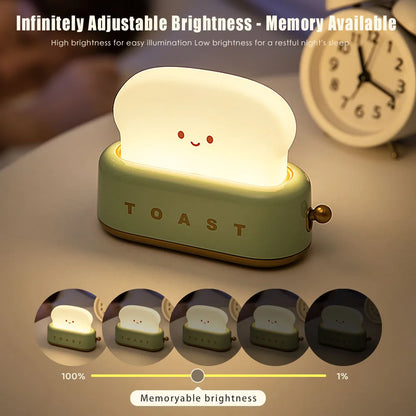 Cute Bread Toast LED Night Light