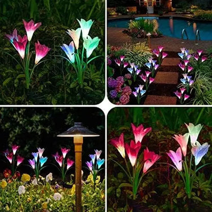 Colourful Lily Light - Solar-Powered LED Decorative Flower Lamp for Garden