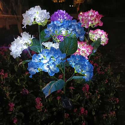 Hydrangeas Flower Solar-Powered LED Decorative Garden Light