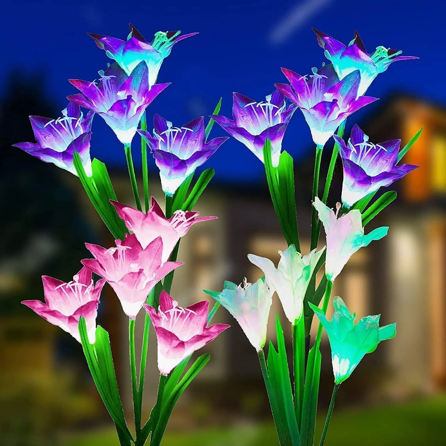 Colourful Lily Light - Solar-Powered LED Decorative Flower Lamp for Garden