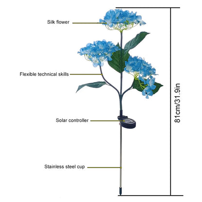 Hydrangeas Flower Solar-Powered LED Decorative Garden Light