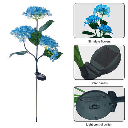 Hydrangeas Flower Solar-Powered LED Decorative Garden Light