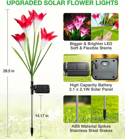 Colourful Lily Light - Solar-Powered LED Decorative Flower Lamp for Garden