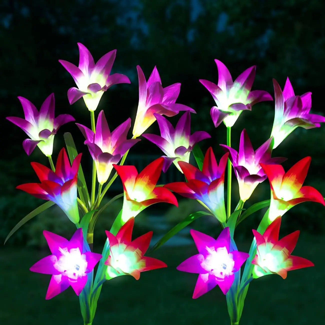 Colourful Lily Light - Solar-Powered LED Decorative Flower Lamp for Garden