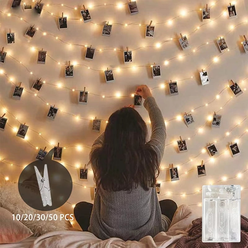 LED String Lights with Photo Clips