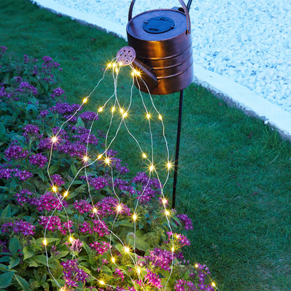 Twinkling Watering Can Garden Lamp with Hanging Lights - Solar Powered